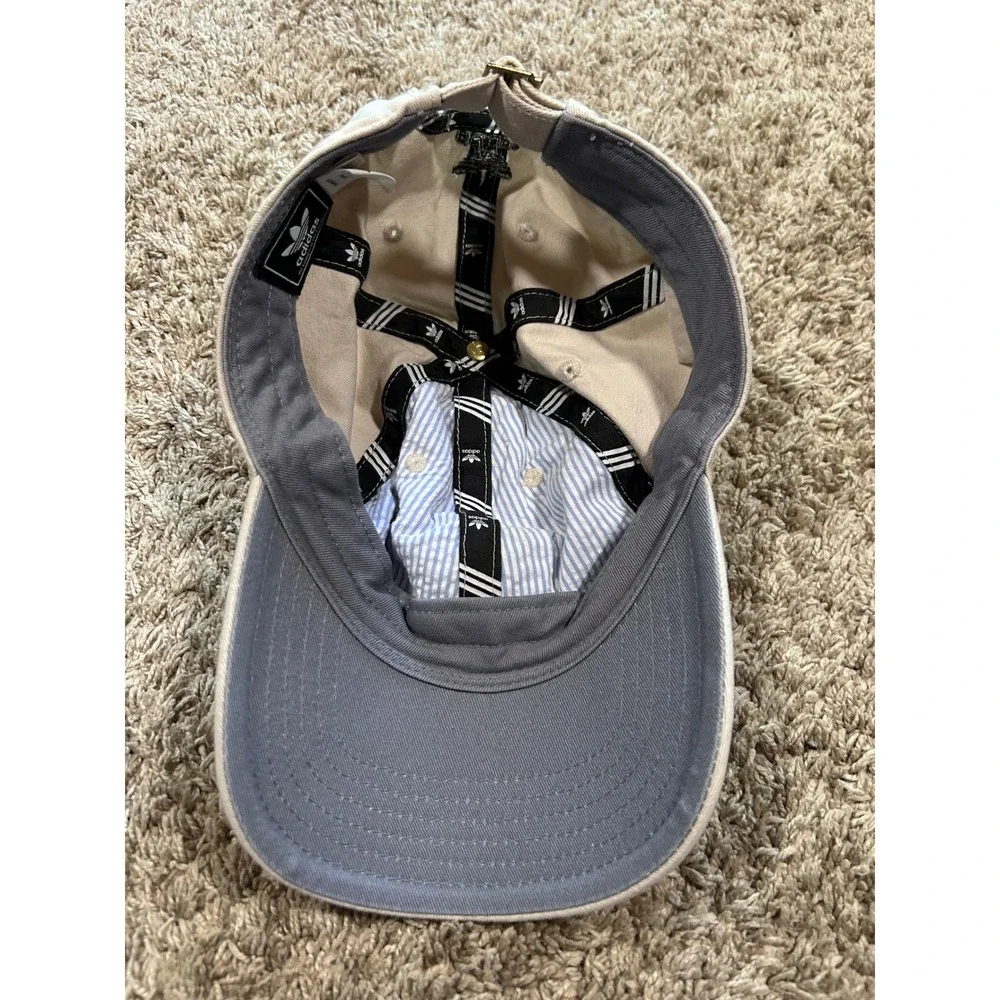 Adidas Originals‎ Trefoil Baseball Cap Beige Tan Black Logo Adjustable Dad Hat
